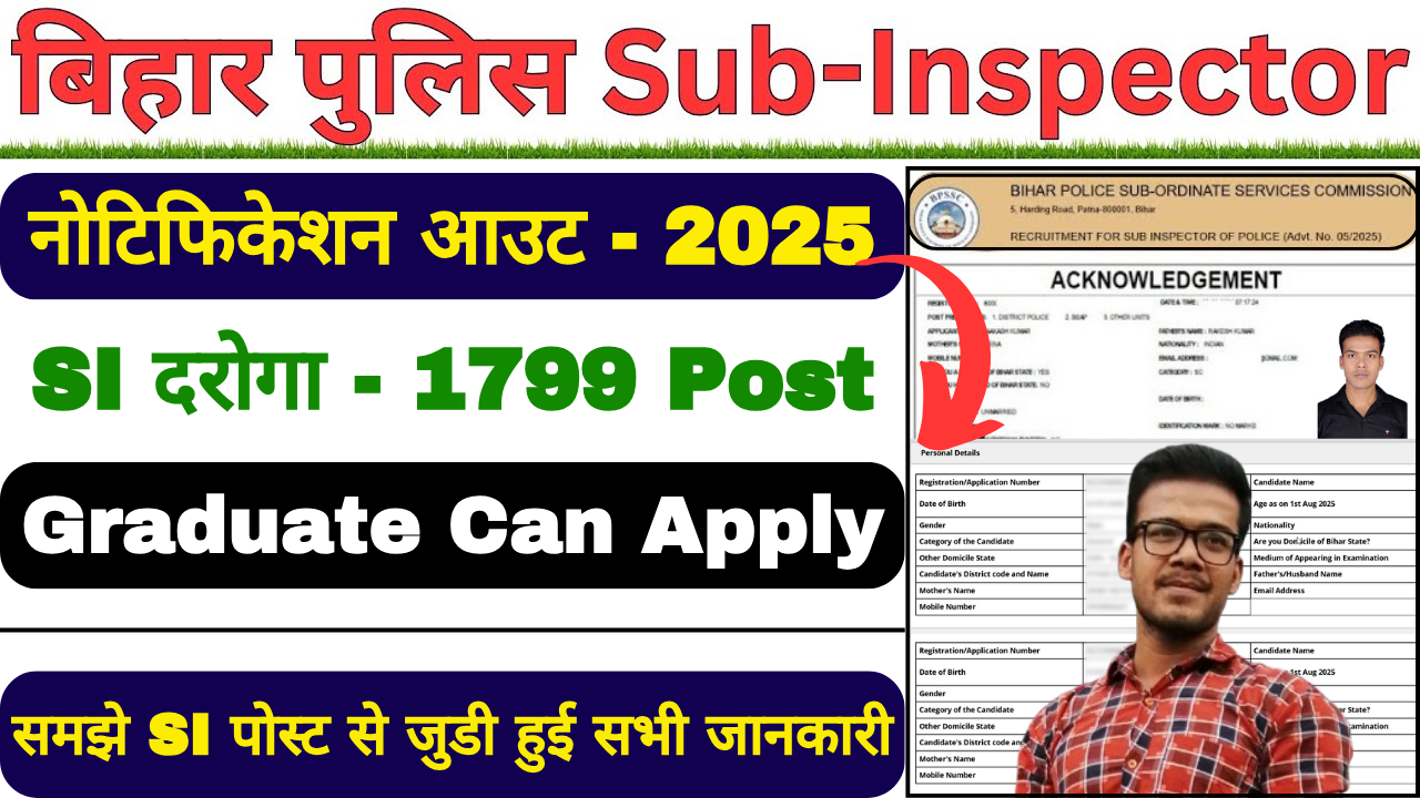 Bihar Police SI Online Form 2025 Kaise Bhare? | A Complete Step-by-Step Guide